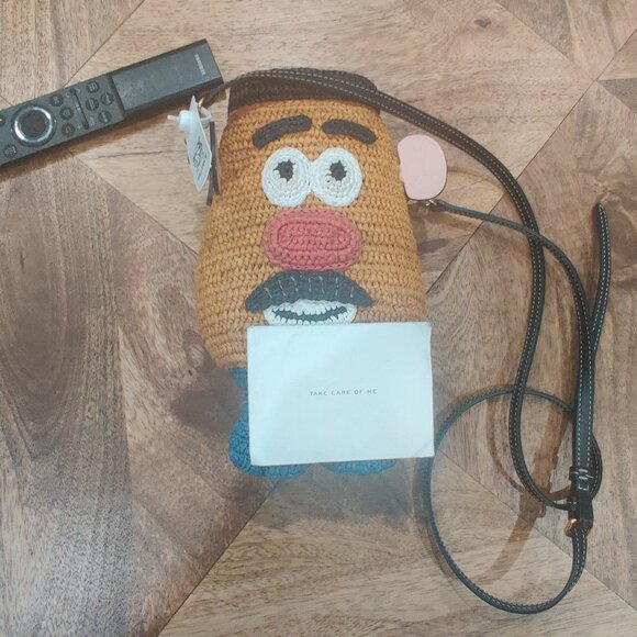 Anya Hindmarch Mr.  Potato Head raffia  bag New - Picture 4 of 5